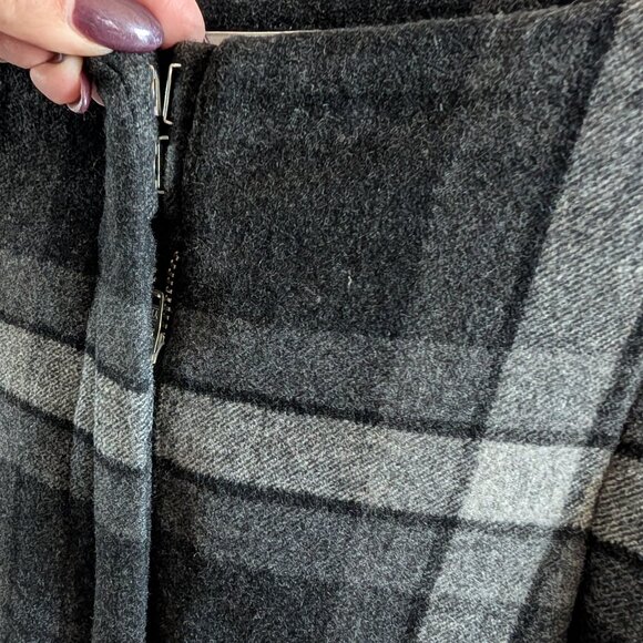 Aritzia Wilfred Wool Cashmere blend Grey Chambery Check Pant Plaid Size 4 - Picture 5 of 11